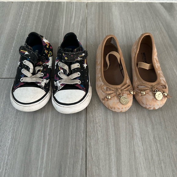 MK and Converse Toddler Shoe Bundle- Size 7- Flats and Sneakers- Unicorn Gold - Picture 6 of 8